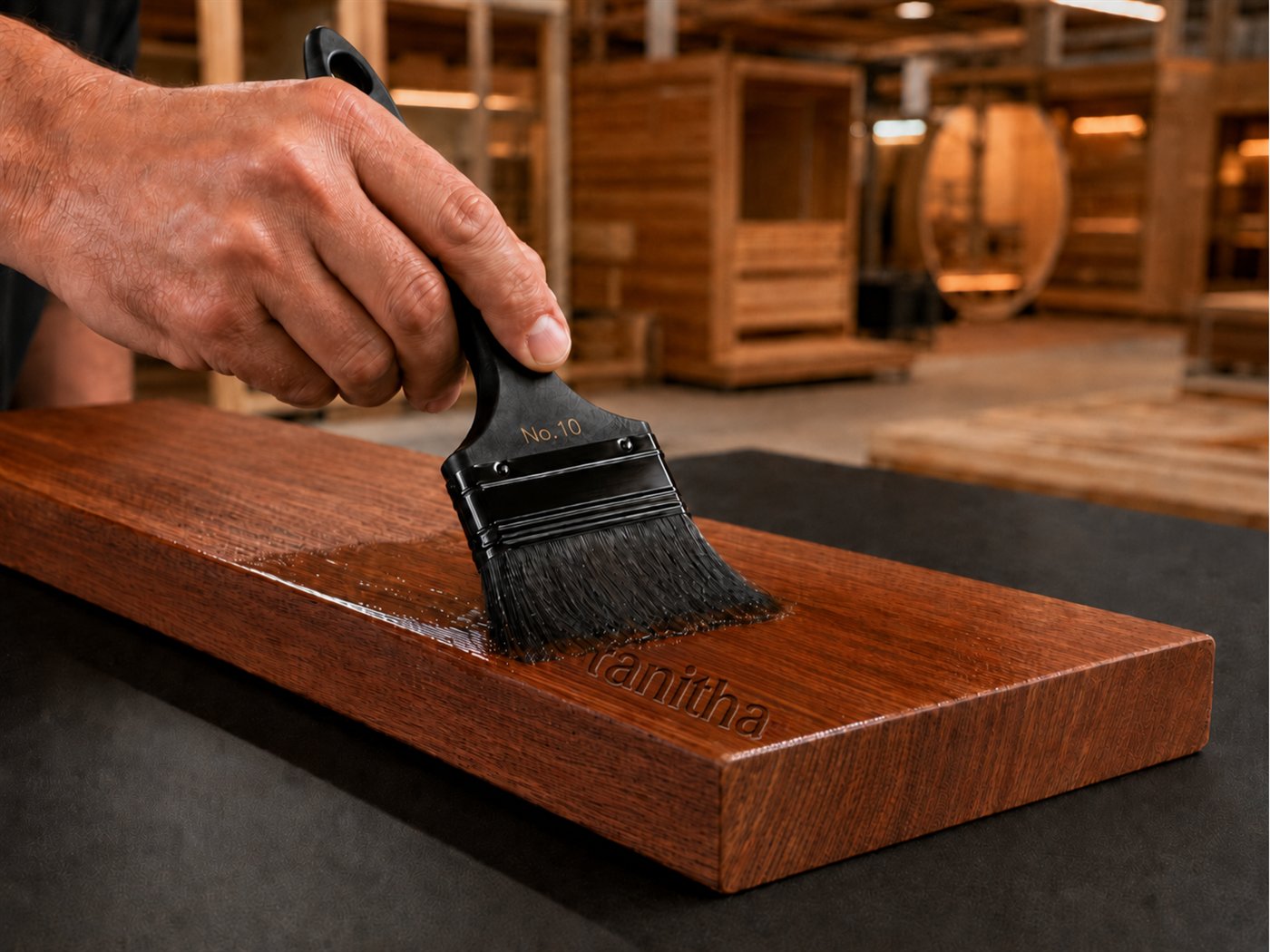 Terminación de la madera de un sauna con el Impregnante Wellness Granitha