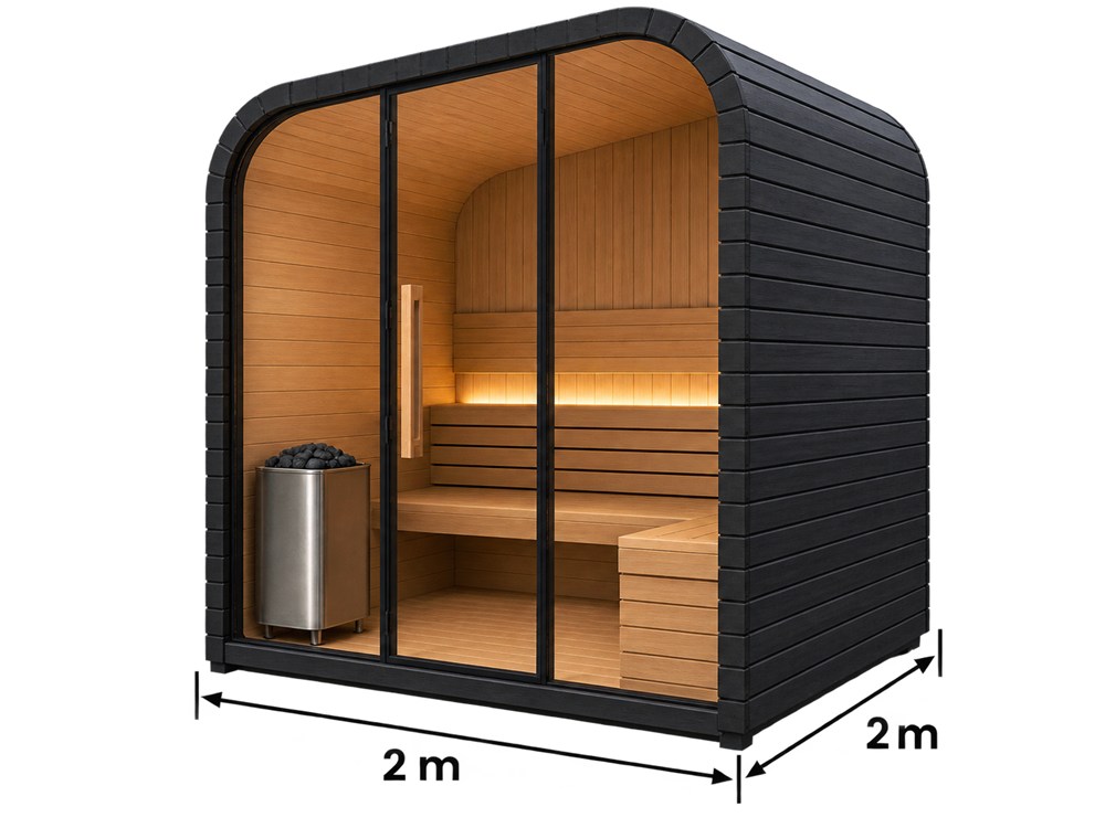 Medidas del sauna Zero Confort: 2 × 2 m
